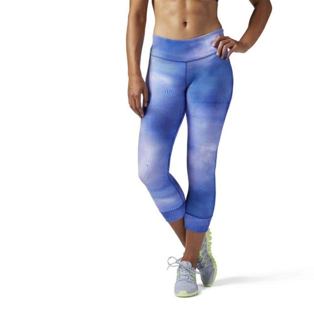 Reebok CrossFit Lux Bold 3/4 Wavy Ombré Legging Blue White XS